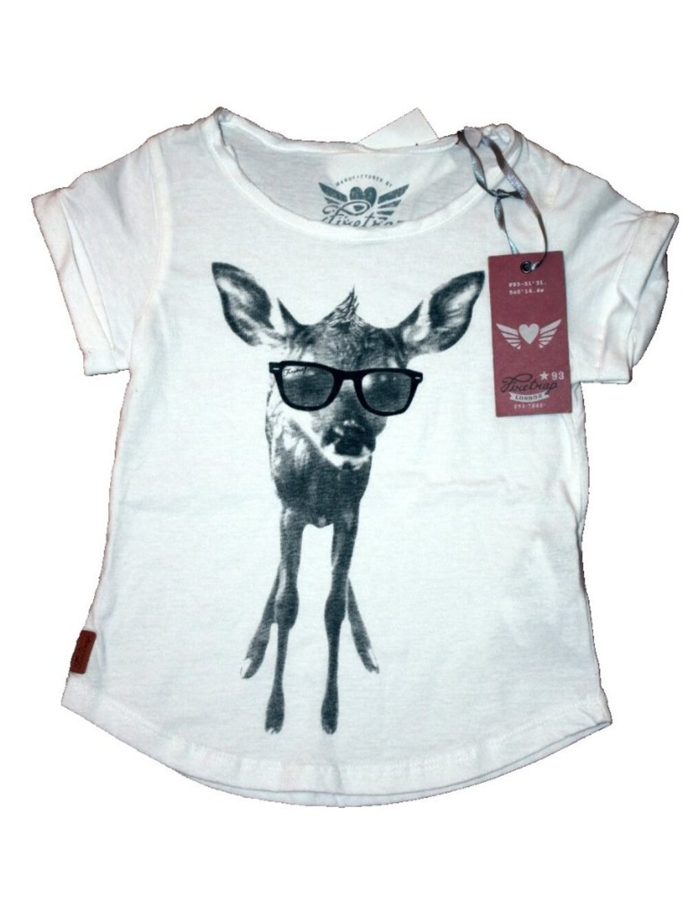 FIRETRAP London Girls Tee Deer Sunglasses Print Off White ( 4-5 yrs )